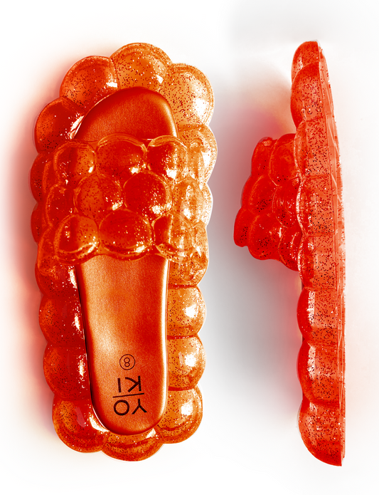 ADULT ELECTRIC ORANGE BUBBLE SLIDES-1